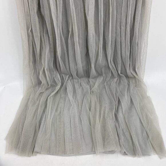 BHLDN Gray Gold Beaded Tulle Maxi Dress | Size 14 - Picture 9 of 12